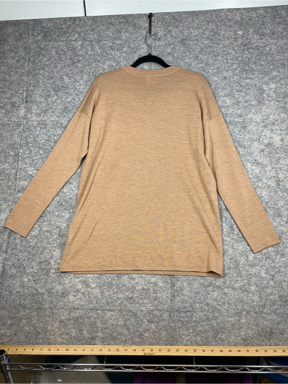 Lord & Taylor Merino Wool Sweater Beige V-Neck Size M Minimalist Classic - Picture 12 of 14